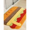 VIKAMA Fun Burger Plush Rug, Playroom 3D Creative Mat, Ultra-Soft Bedroom Floor Mat, Home Decor for Food Lovers