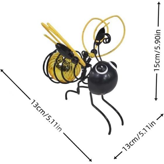Solar Bees Lights Outdoor, Hanging Bee Solar Garden Lights Decor, Insect Bees Garden Decor for Outside, LED Bugs Lantern Decoration Bee Ornament