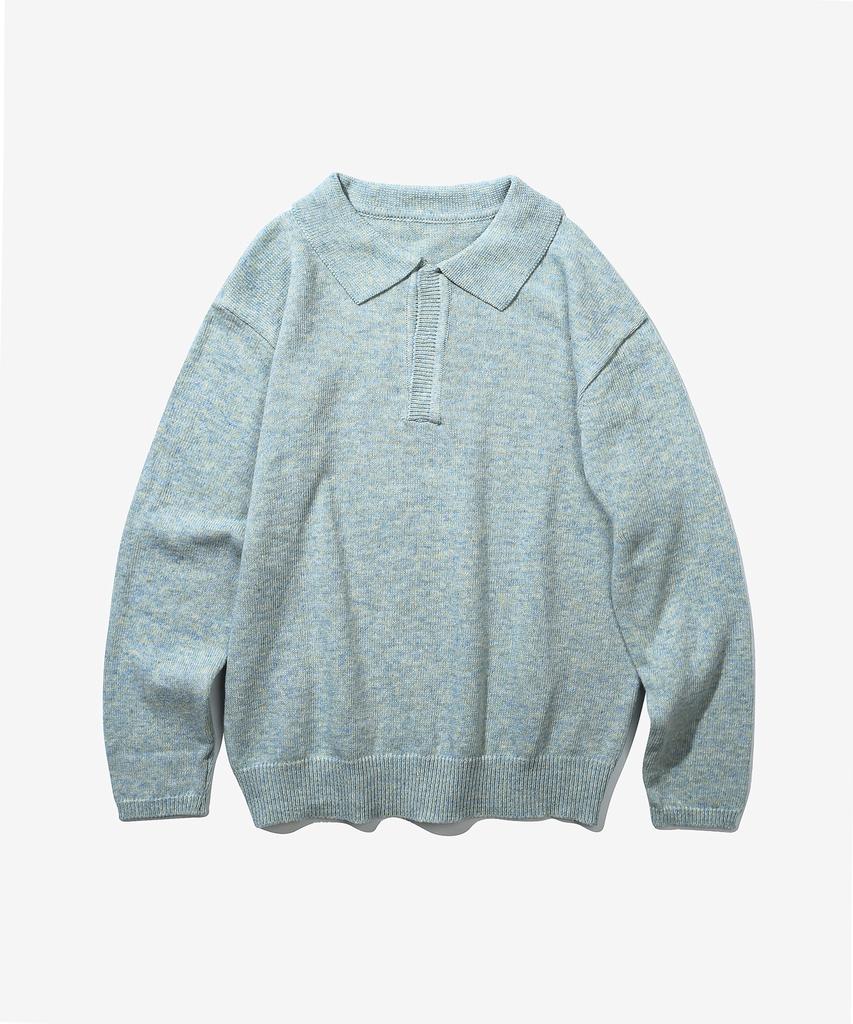 TRIP LE SENS Hidden Snap Collar Knit_Black