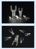 CJH UT10-6/8 Silver Plated Brass/Red Copper Fork Terminal, 500 Pcs, Cold Crimp Bare Wire Copper Lug.