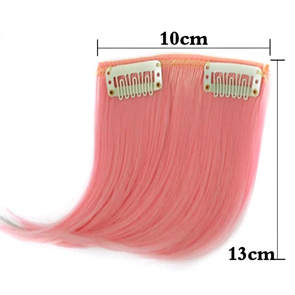 XINRAN Colorful Synthetic Hair Pieces Clip In Bangs Hair Extensions Temperature Fiber Hair Accessories For Women
