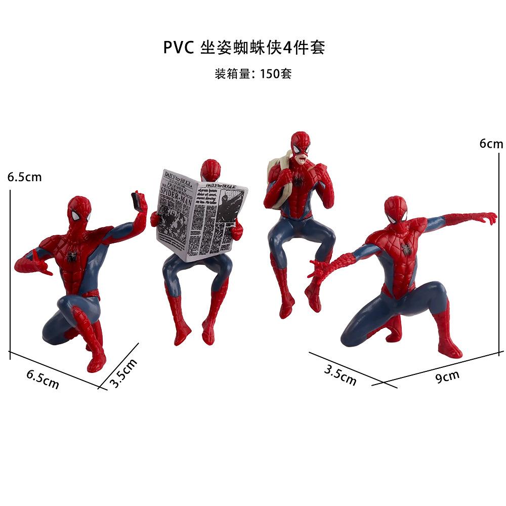 Figura de la Vida Diaria de Spider-Man Decoración de Escritorio Juguete para Computadora Colgante para Taza Modelo de Coche Colgante Caja de Héroe Coleccionable