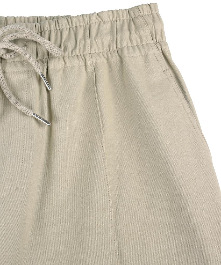 Nodeuyuumeon Cotton Relax Elastic Waist Pants [Beige]