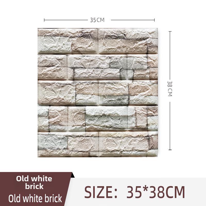 3D XPE Foam Self-Adhesive Brick Wall Stickers, 30x30cm, Small Size