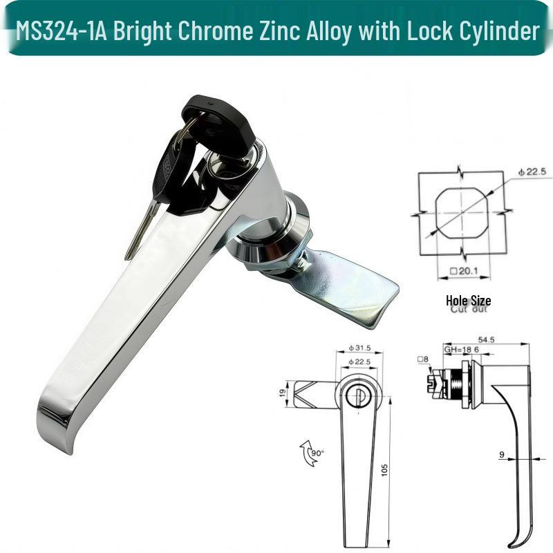 MS324 Zinc Alloy T/L-Type Handle Lock for Air Purifier Door and Industrial Equipment