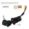 Tricycle/Bicycle Electric Lock Kit: Key Switch & Accessories for Large, Medium, Small Vehicles