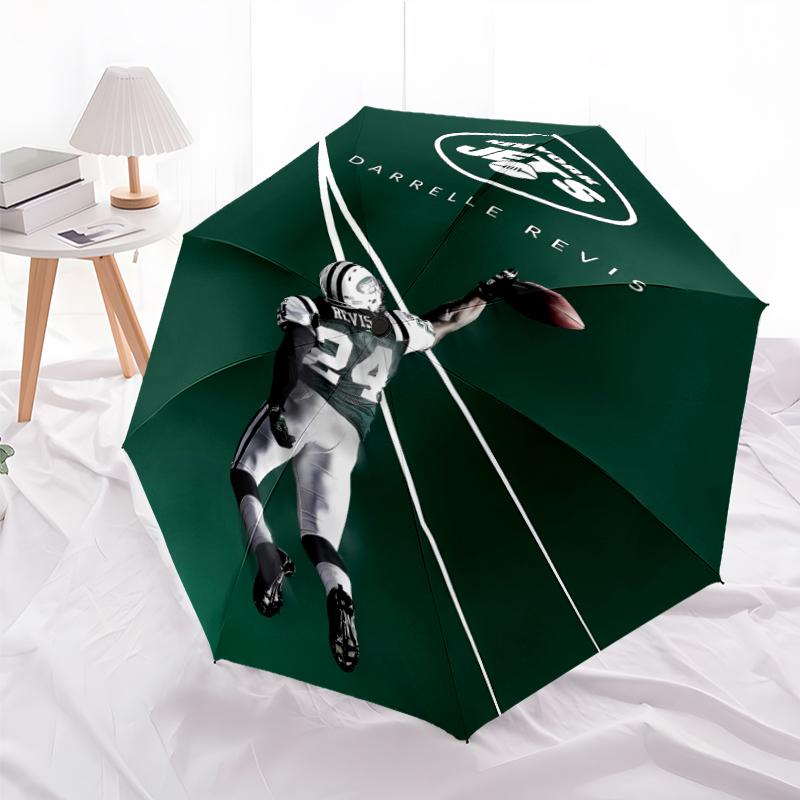 Printed New York Jets logo Folding Umbrella,Outdoor,Leisure,And Travel Umbrella,Durable Umbrella Fabric,Birthday And Holiday Gift