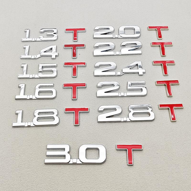 3D Metal Car Sticker Logo 1.5 1.8 2.0 2.2 2.4 2.5 2.8 3.0 T Rear Trunk Badge for Toyota Hyundai Nissan Mazda Honda Accessories DD5