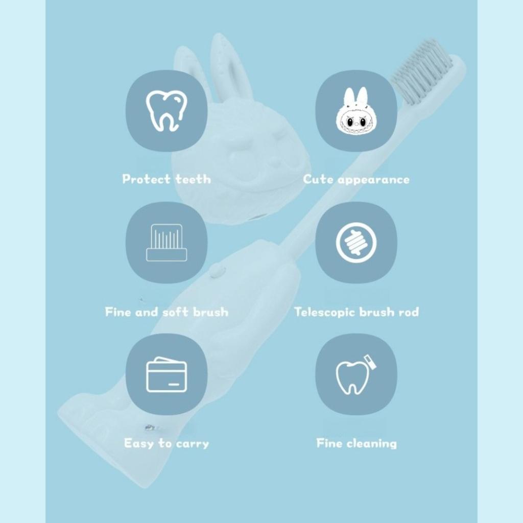 Kinderzahnbürste 2er-Pack, Cartoon-Zahnbürste mit weichen Borsten, Kleinkind-Übungsbürste mit niedlichen Tieren, umweltfreundliches ABS-Material