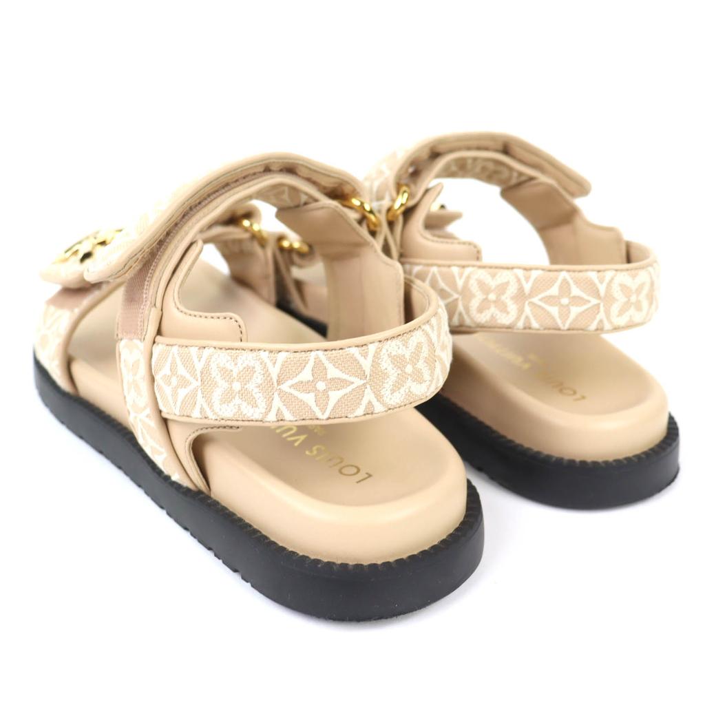 Great LOUIS VUITTON Sandals LV Sunset beige Monogram Jaguar Women 37 1AHNL4 Used