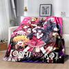 Oshi No Ko Anime Blanket Soft Flannel Plush Throw Blanket Pink Star Manga Print For Girls Bedroom Sofa Decor