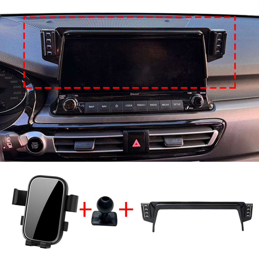 Für KIA Seltos KX3 Rechts-/Linkslenker - GPS-Navigation Integrierter Bildschirmhalter Handyhalter Halterung Auto Zubehör