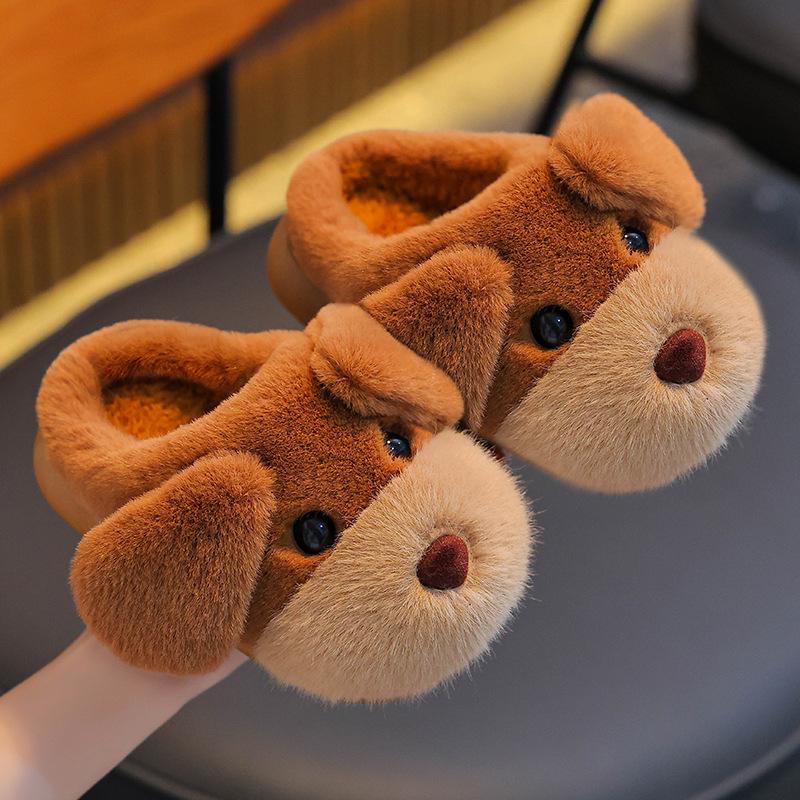 Children's Slippers - Boys' and Girls' Shoes with Fleece Lining and Thick Soles - Baby Cotton Shoes