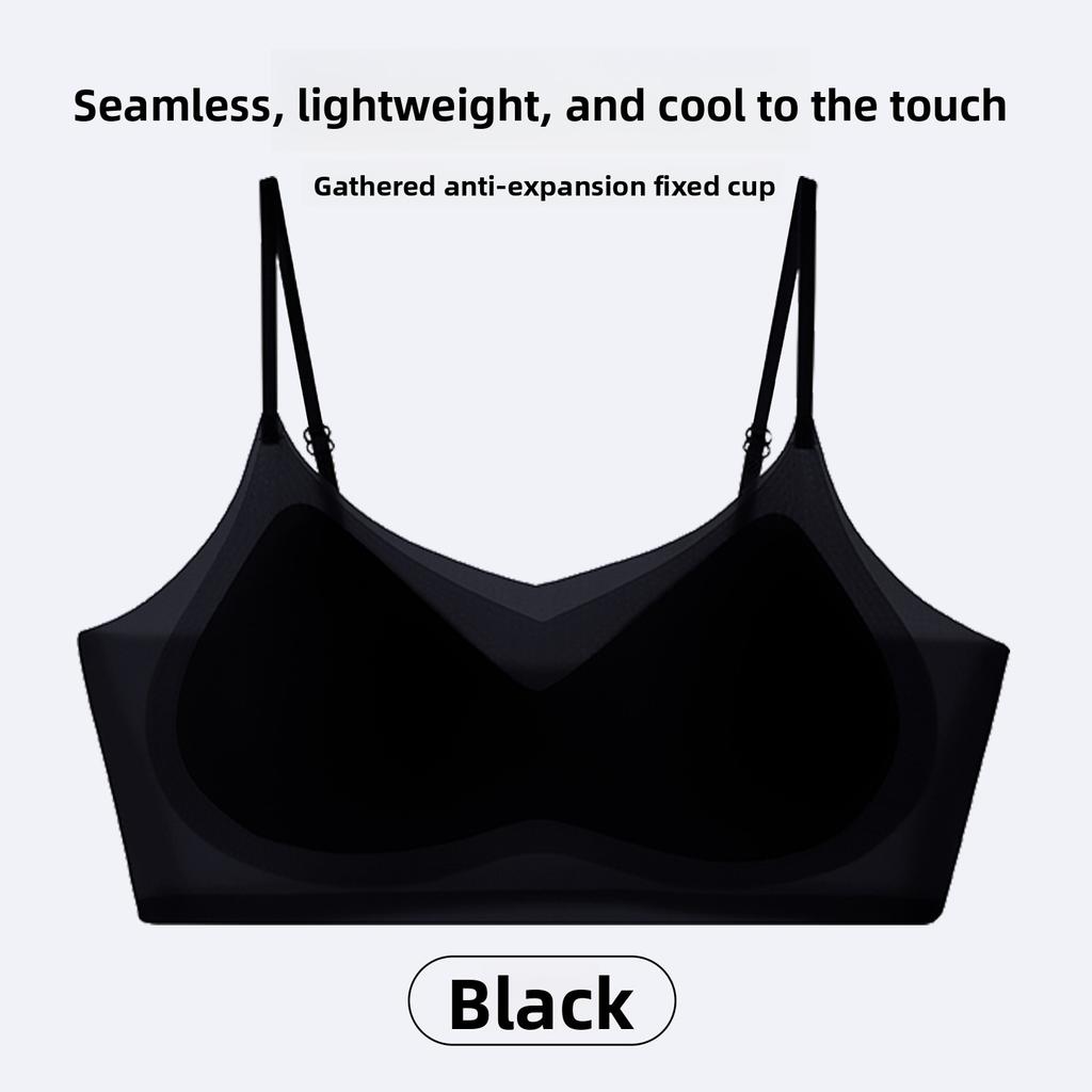 Female Summer Thin New Thin Ice Silk Cool Feeling Thin Shoulder Belt Invisible No Trace Underwear