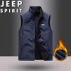 JEEP SPIRIT Men's Stand-Collar Multi-Pocket Vest Jacket