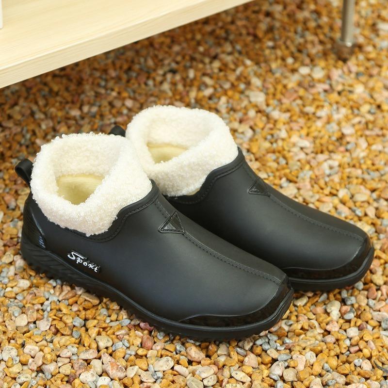Shallow dopamine spring and autumn women's rain shoes kitchen cleaning canteen mother shoes waterproof shoes one pedal overshoes women's rubber shoes