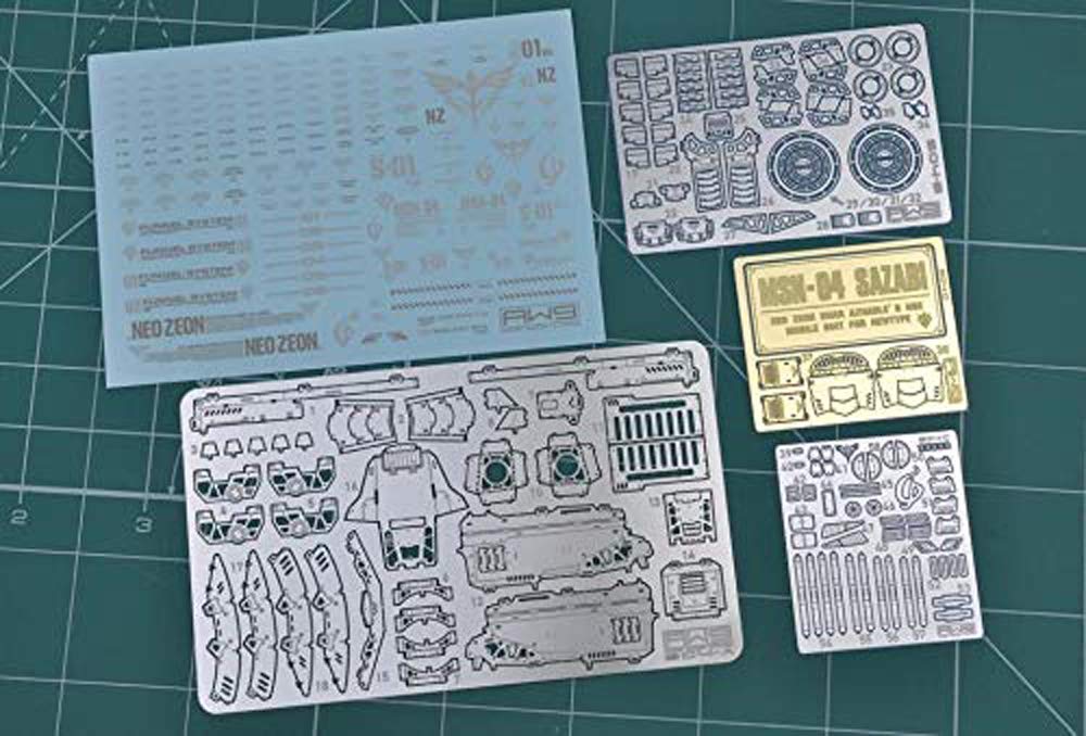 RG HG MS Modification Metal Parts Counterattack 1/144 Detail-Up High-Quality (RG 1/144 Char's MSN-04 Sazabi) [Used]