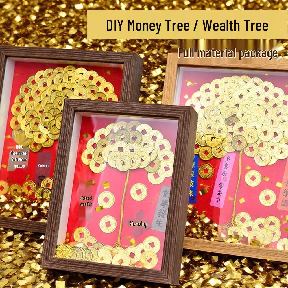 Dragon Boat Festival Coin Tree DIY Photo Frame Set: Home Decor & Gift