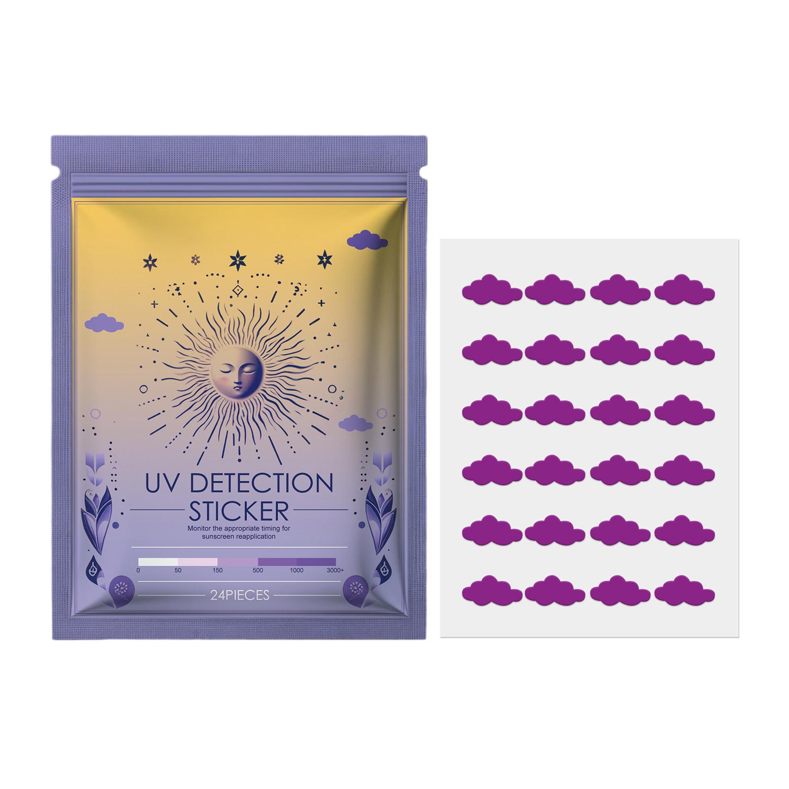 

24 шт. УФ-наклеек для обнаружения, УФ-патчи, практичные солнцезащитные патчи, облачные солнечные патчи, наклейки, удобные в использовании для работы и отдыха A