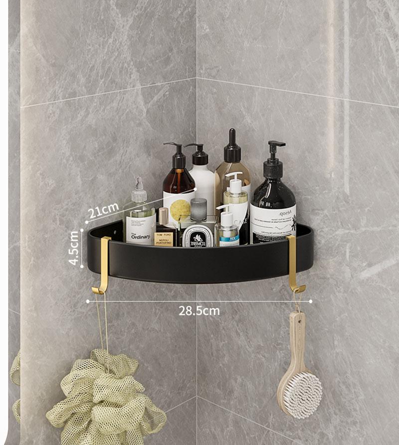 

Белое Золото/Черное Золото Угловая Полка для Ванной Комнаты Алюминиевая Настенная Треугольная Корзина Полка для Туалета Душа с Крючком и Штангой Полотенцедержатель