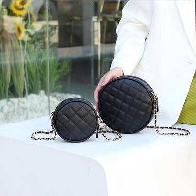 Frühlings- und Sommer-Mini-Handy, Runde Tasche, Diamantförmige Kette, Umhängetasche für Damen