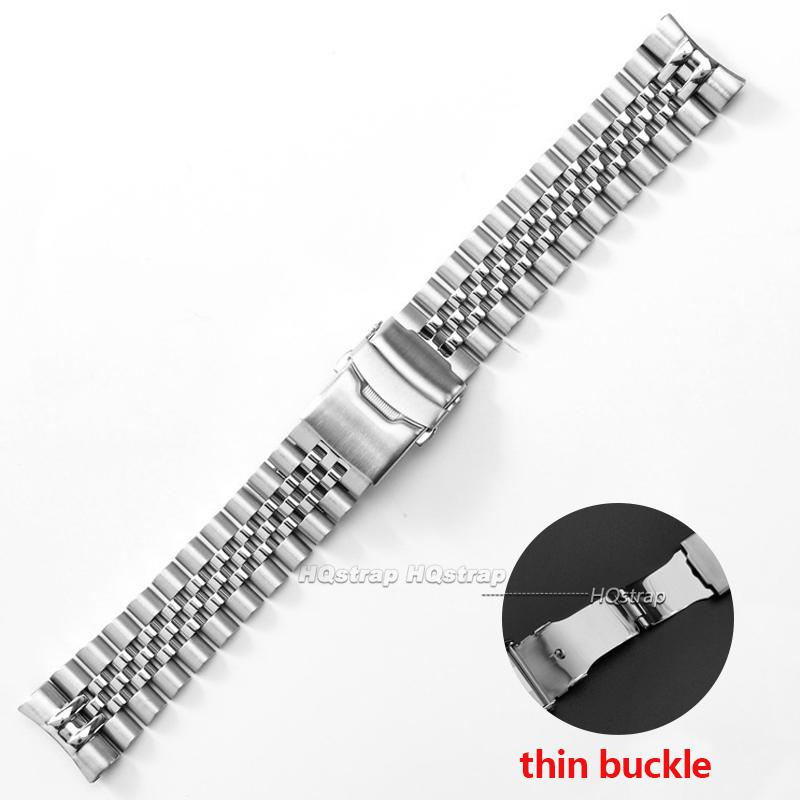 Curved End Wristband for Seiko SRPA21 SRP777 SRPC25 SRP773 Stainless Steel Bracelet Solid Metal Buckle Watchband for Jubilee 22mm-no logo