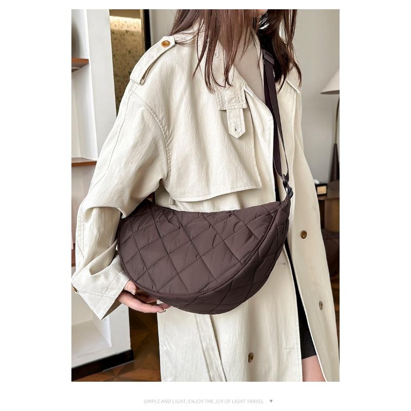 Fall Winter New Trendy Niche Diamond-Quilted Shoulder Crossbody Bag Dumpling Bag Premium Women Large Capacity Bag