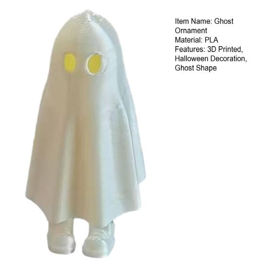 3D Printed Halloween Ghost Figurine Spooky Ghost Statue Movable Joints Ghost Fidget Toy