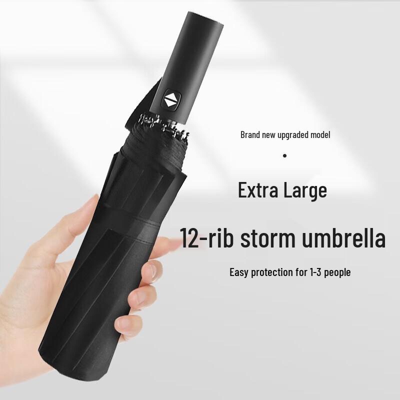 Red Leaf Extra Large 12-Rib Fully Automatic Windproof Umbrella