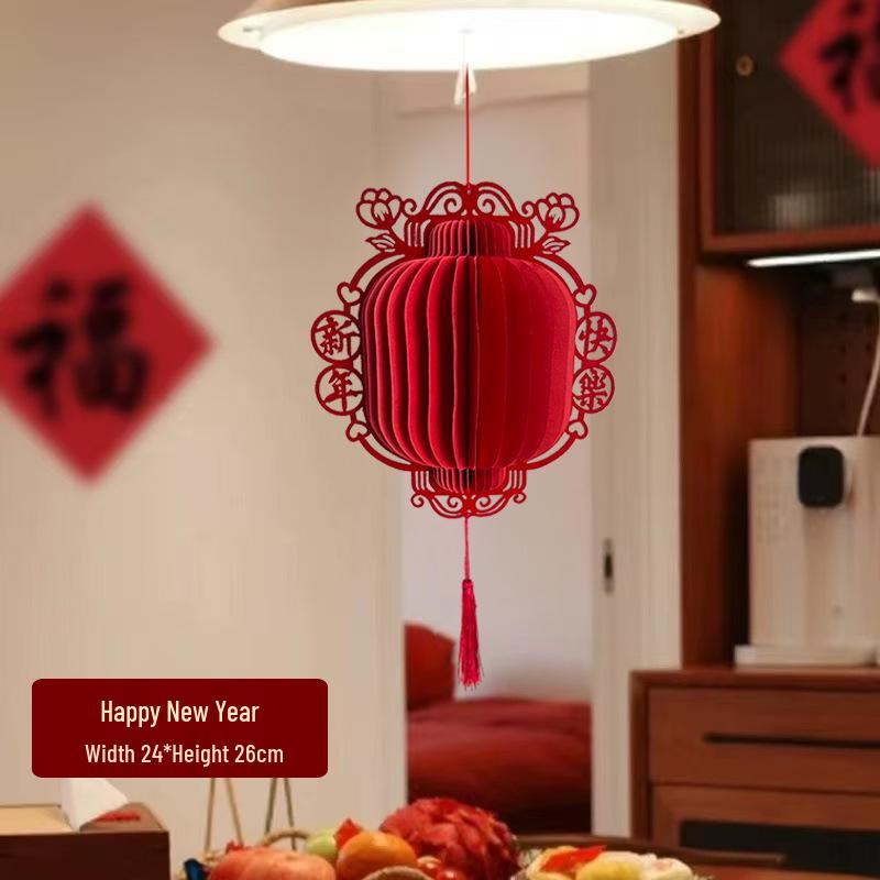 3D Horse Year Chinese Lantern Honeycomb Hanging Ornament for 2026 Spring Festival