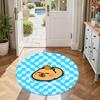 Capybara Round Floor Mat Suitable for Entryway Foyer Hallway Kitchen Antislip Round Carpet Decorate Offices Birthday Christmas Gift
