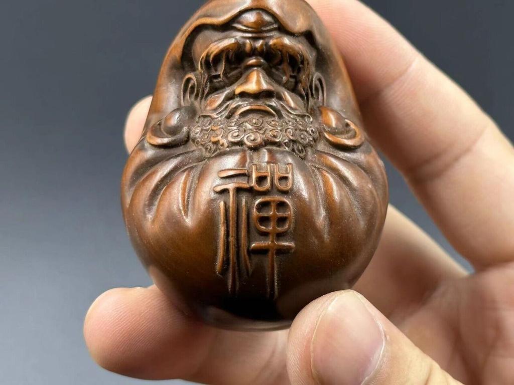 Chinese Vintage Boxwood Carving Damo Figure Statue Collection Nice Art Work Gift