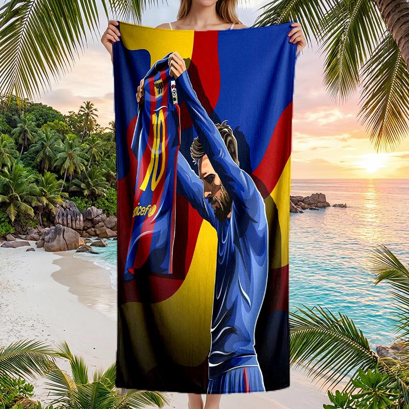 Asciugamano da Spiaggia Lionel Messi Morbido Microfibra Asciugamano Estivo Asciugatura Rapida Assorbente per Spiaggia Piscina Viaggio