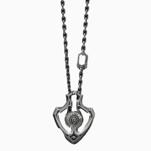 Collana Ciondolo Ingranaggio Rotante Meccanico Retro Punk EDC da Esterno Regalo Creativo da Uomo