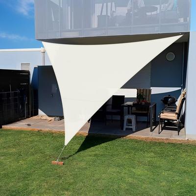 SUNNY GUARD Rain Shade, 4x4x4m, Ivory, Triangular Tarp, Water-Repellent