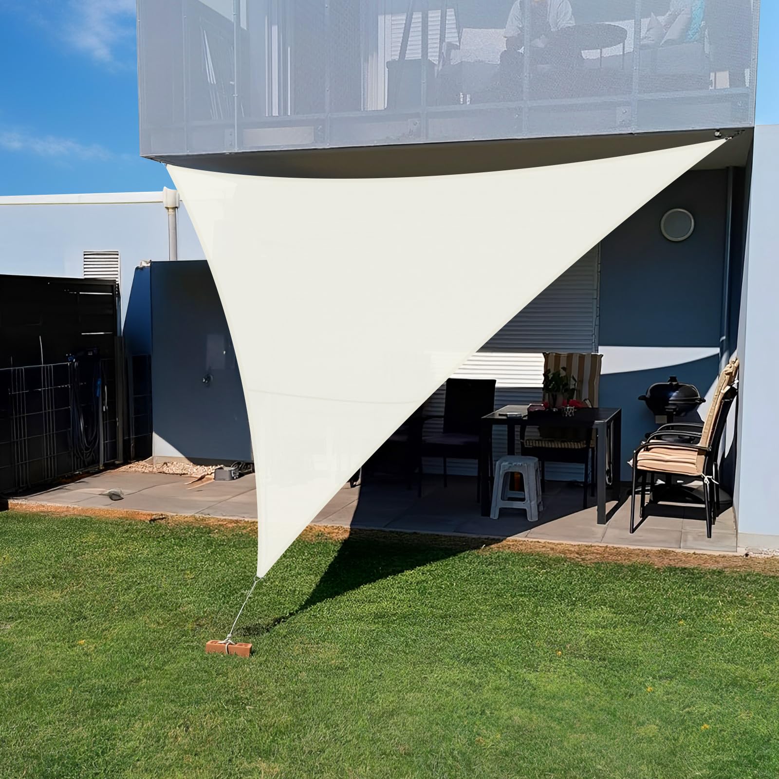 

SUNNY GUARD Rain Shade, 4x4x4m, Ivory, Triangular Tarp, Water-Repellent