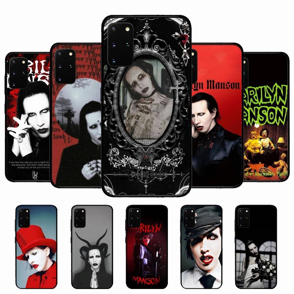 Rock Band Marilyn Manson Phone Case For Samsung S 24 Fe 25 Ultra Plus 20 Lite 21 30 22 23 24 22 Ultra 5G Fundas