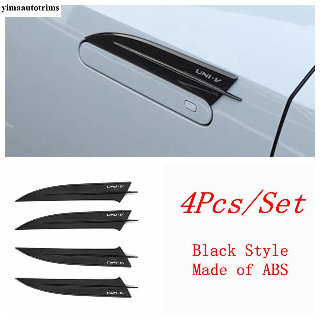 Car Door Handle Bowl Catch Decoration Cover Trim For CHANGAN UNI-V UNIV ABS Black / Carbon Fiber Accessories Exterior