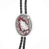 Metal Wolf Bolo Tie Wolf Necktie for Shirt Jeans Western Necklace Braided Shoestring Necktie Bolo Tie