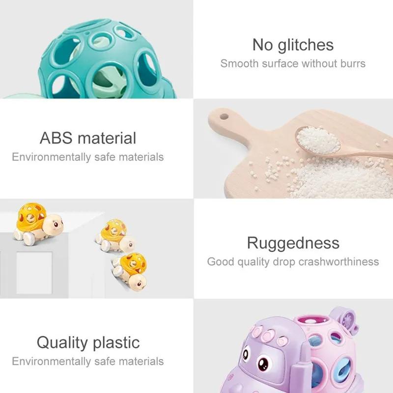 Baby Rattles 0 12 Months Car Toys for Infant Soft Rubber Push and Go Vehicles Toddler Rattle Car Friction Powered Truck Toy Gift