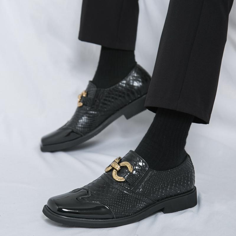 Men Casual Office Business Formal Oxford Thick Bottom Dress Shoes Men Gentleman Outdoor Patent Leather Wedding Shoes Fashion
