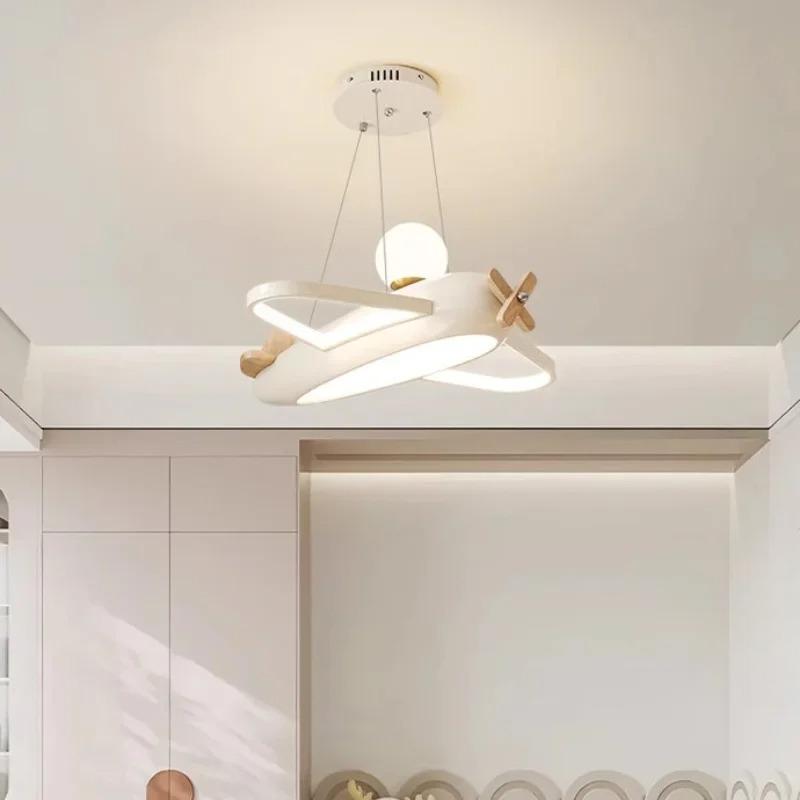 Children's room LED ceiling chandelier dimmable cartoon airplane ceiling light Nursery room decoration spherical hanging lamp