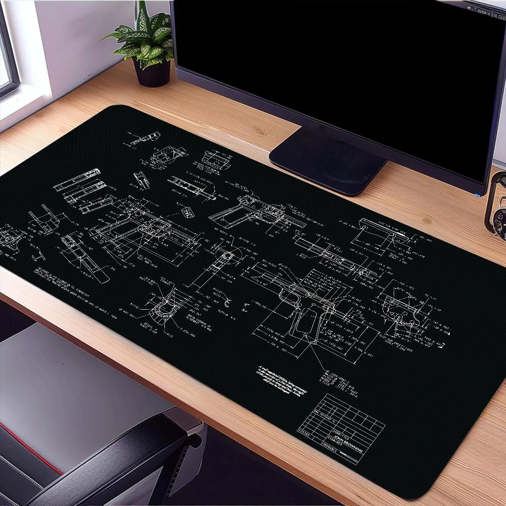 BBROWNING Design drawings Mouse Pad Large Desk Mat Keyboard Ergonomic Office Rubber PC Nonslip Antifray Home Custom
