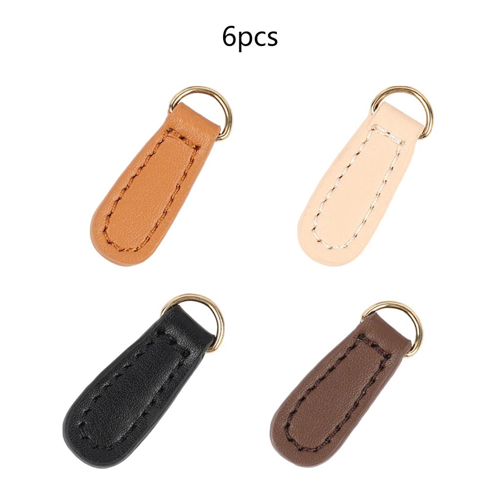 6x Zipper Fixer Zipper Tags Leather DIY Craft for Boot Bag Backpack