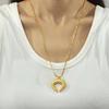 18K Gold-Plated Retro Horn Pendant Necklace with Ribbed Clavicle Chain - Non-Fading, European & American Individual Design.