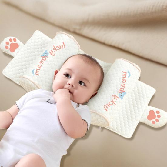 Baby Head Shaping Pillow Breathable Headrest Infant Support Pillow Non-Slip Infant Head Cushion for Newborns 0-6 Months