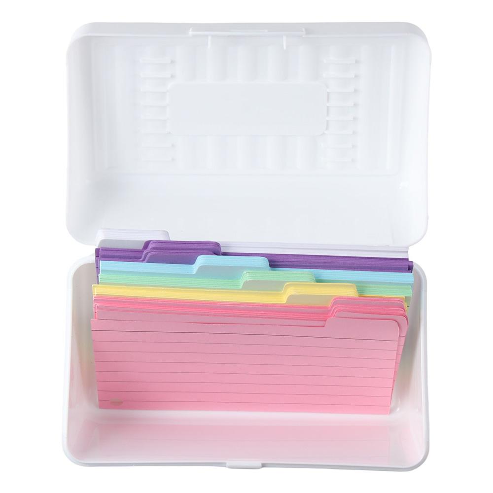 8PCS Rings Flash Card Dividers 150PCS Storage Box Office Tabbed Index Cards  Learning Note