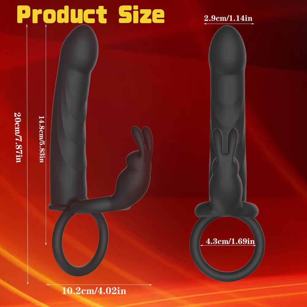 Strap On Penis Butt Plug Anal Sex Toys with Vibrating Cock Ring Vibrating Penis Sleeve Male Dildo Vibrators Clitoral Adult Toy