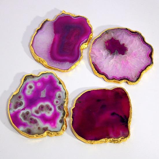 Natural Agate Coasters Bar Beer Coffee Tea Coaster Set of 4 Coasters Perfect Table Accessories Tableware