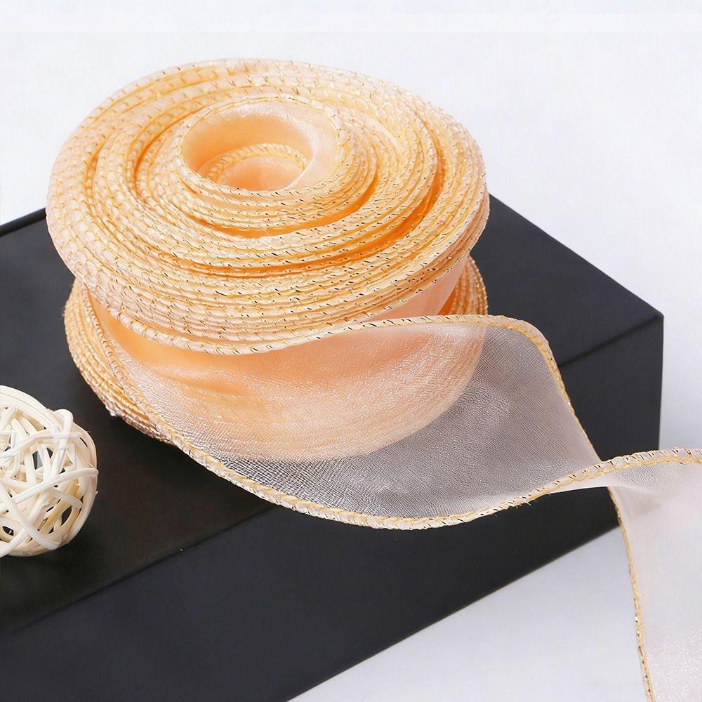 1 Stück 10 Yards Fischschwanz-Garnbänder 2,5 cm Wellenkante Gefaltet Geschenke Verpackungsmaterial Geschenkpapier Sträuße Chiffonband